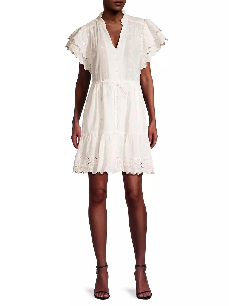 Birds of Paradis Iris Eyelet Minidress 2