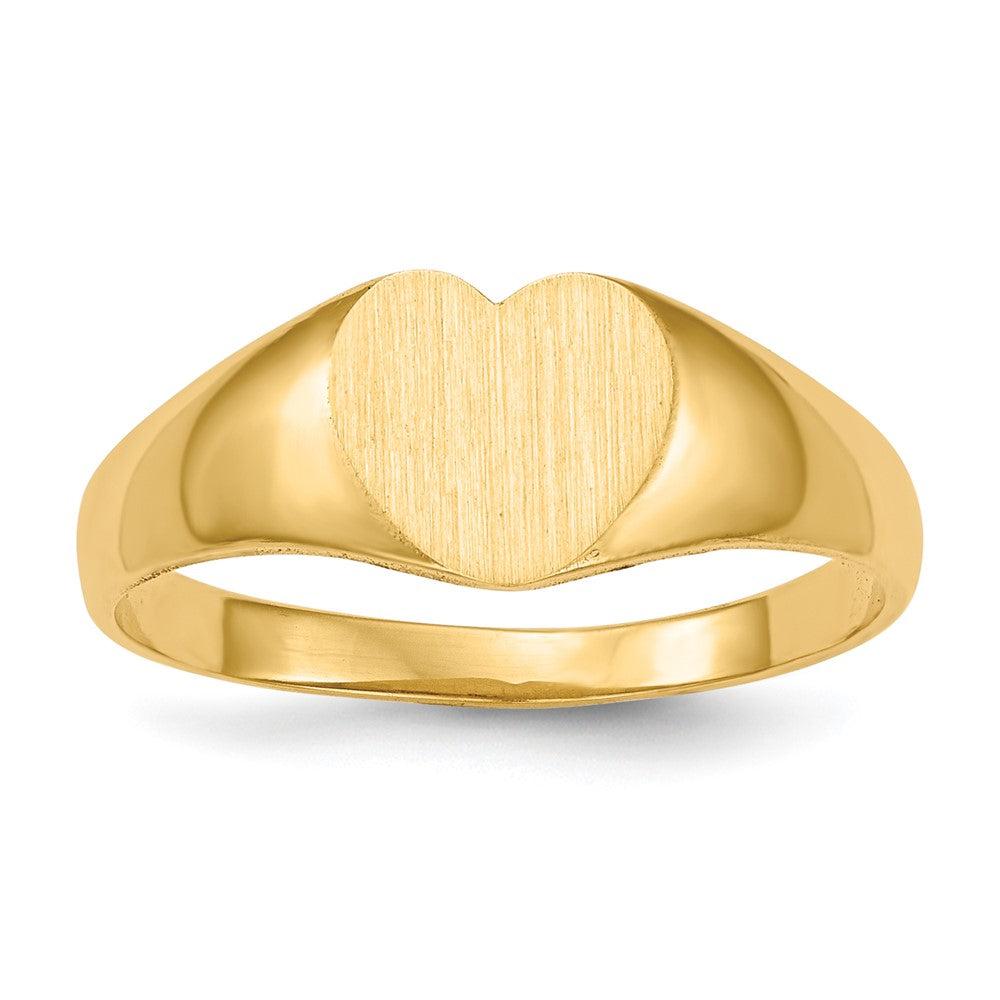 Diamond2Deal 14k Yellow Gold Closed Back Heart Signet Ring