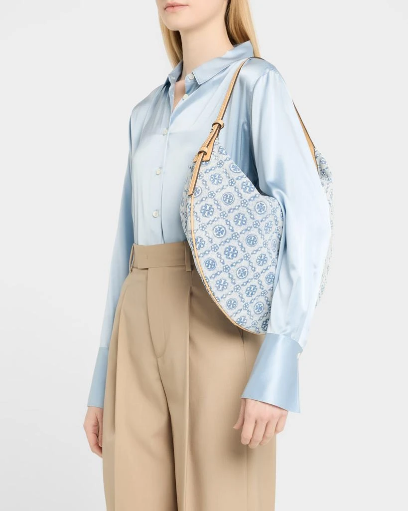 Tory Burch T Monogram Denim Hobo Bag 2