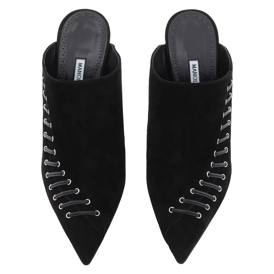 Manolo Blahnik Manolo Blahnik Black Suede Dobre 105 Heeled Mules, Brand Size 41 ( US Size 11 ) 3