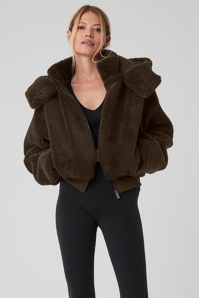 Alo Yoga Foxy Sherpa Jacket - Espresso - Jackets - Free