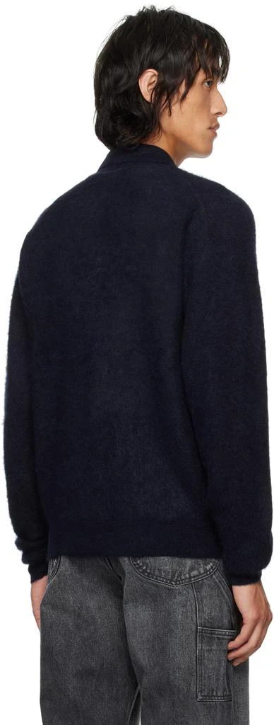 AURALEE Navy Baby Suri Alpaca Cardigan 3