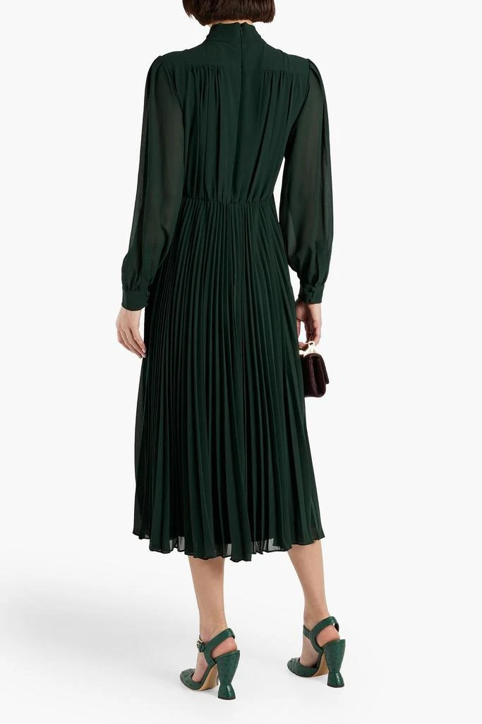 MIKAEL AGHAL Pussy-bow pleated  crepe midi dress 3