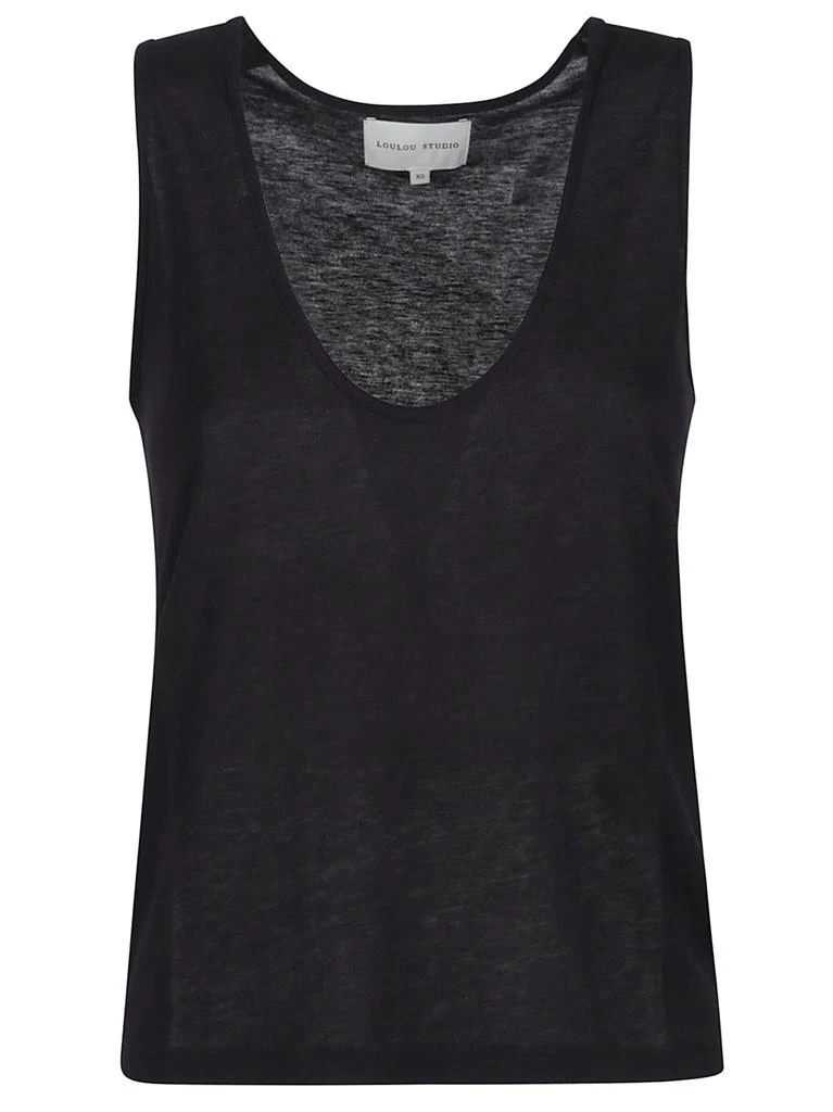 Loulou Studio Albia Plunging Tank Top 1