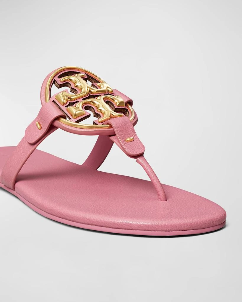 Tory Burch Miller Leather Medallion Flat Thong Sandals 4