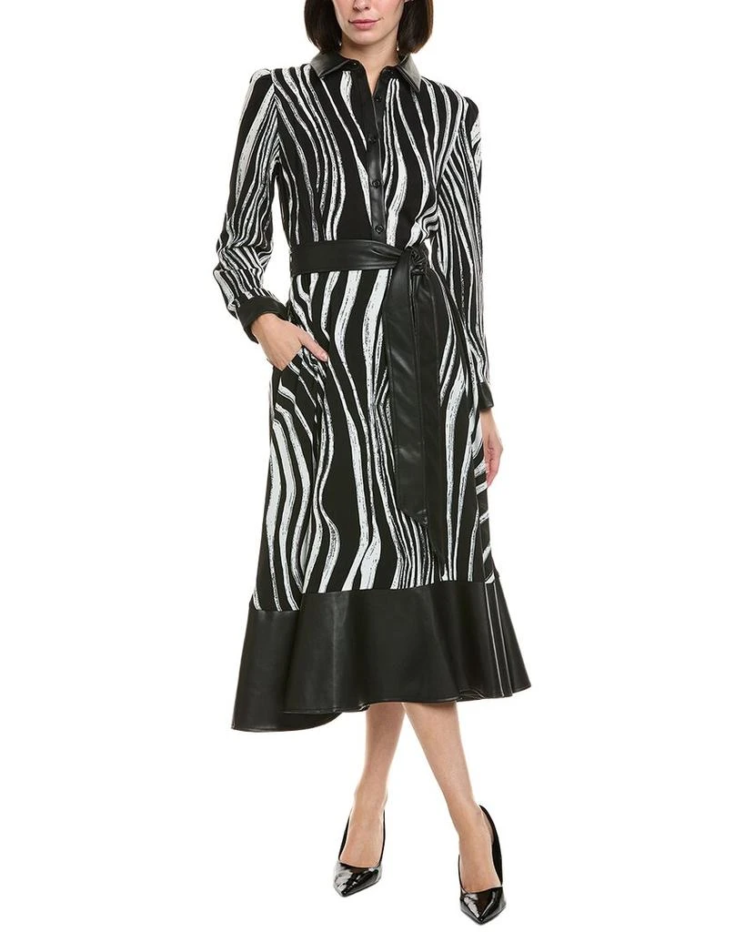 knee length dresses for ladies Ruched Puff Sleeve & Waist A Line Midi Dress