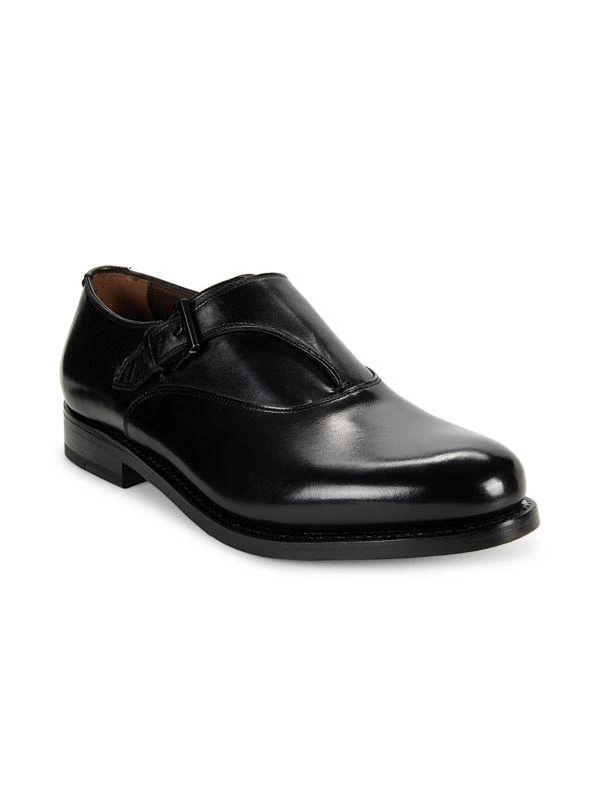 Salvatore Ferragamo Liborio Leather Monk Strap Shoes 2