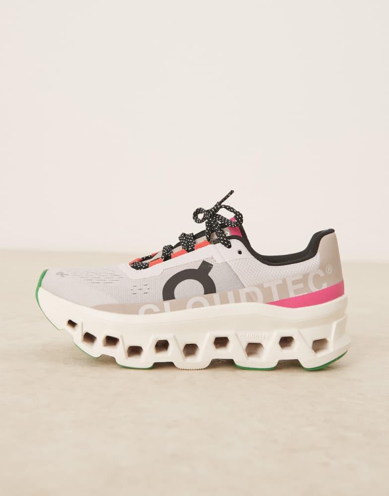 ON RUNNING ON Cloudmonster running trainers in silver ivory