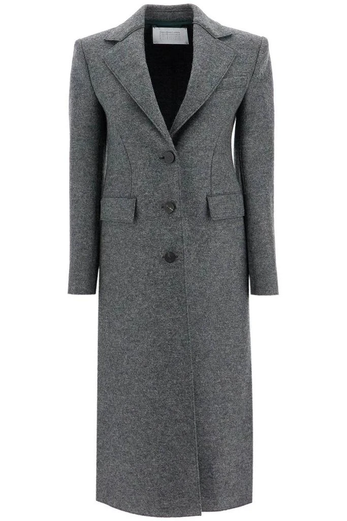 Harris Wharf London single-breasted coat in pressed wool 1