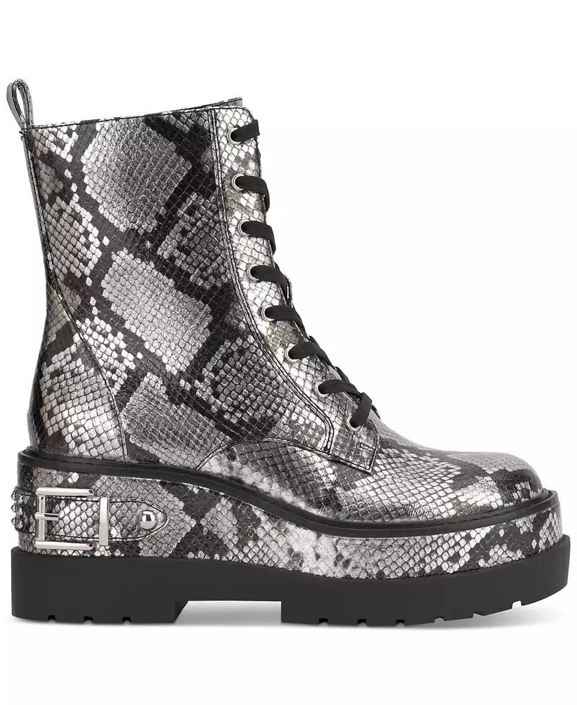 Jessica Simpson Women's Imelda Lace-Up Platform Wedge Combat Booties 2