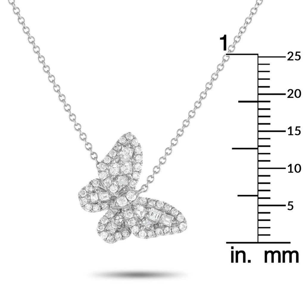 Non Branded 18K White Gold 0.56ct Diamond Butterfly Necklace ANK-18323 4