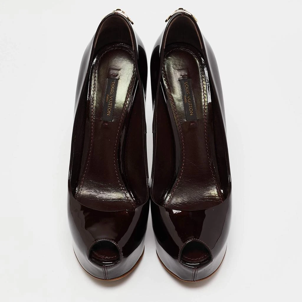 Louis Vuitton Louis Vuitton Burgundy Patent Leather Oh Really! Pumps Size 38 4