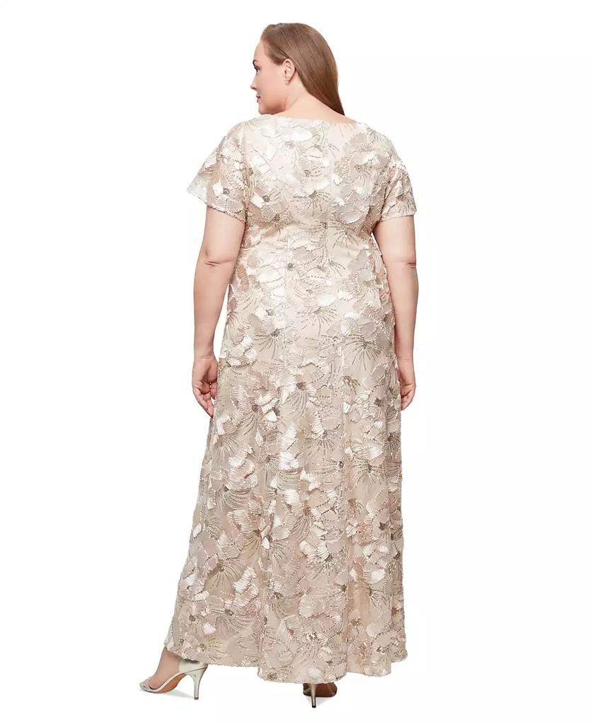 Alex Evenings Plus Size Sequinned Soutache Evening Gown