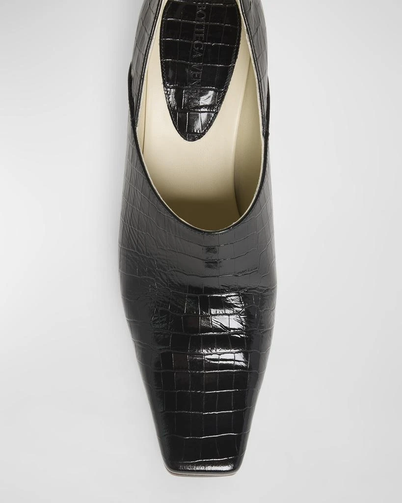Bottega Veneta Lewis Croco Block-Heel Pumps 5