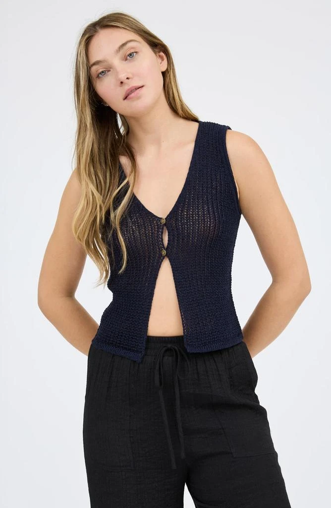 Blu Pepper Button Front Knit Sleeveless Top 5