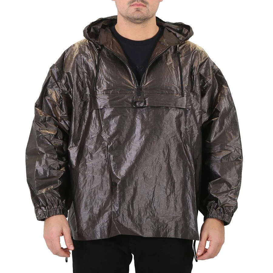 Fendi Men's Grey Pull-out Hood Oversized Wind Breaker Jacket 1