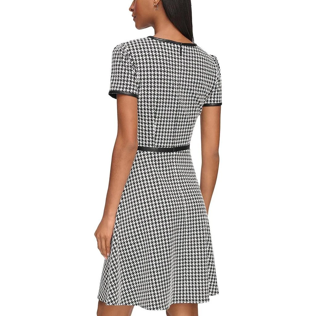 Karl Lagerfeld Paris Womens Houndstooth Bow Neck Mini Dress 2