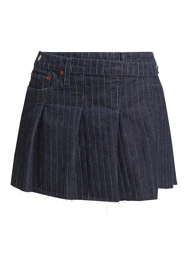 Re/Done Pinstripe Denim Tennis Wrap Skirt 1