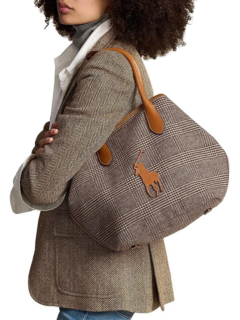 Ralph Lauren Wool Glen Plaid Medium Tote Bag 2