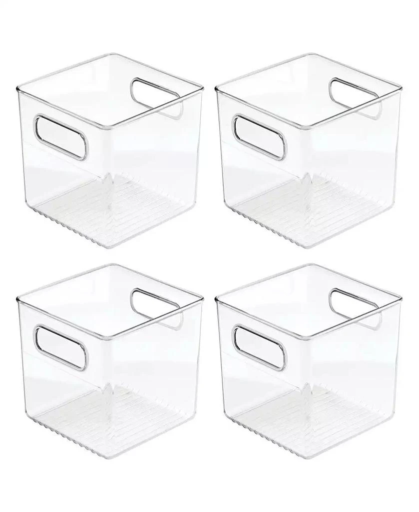 iDesign Set of 4 Cube Storage Bin with Handles 3