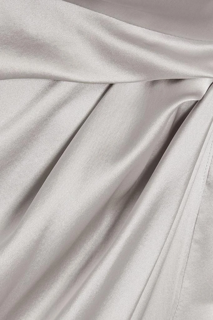 Michelle Mason One-shoulder draped silk-satin maxi dress 4