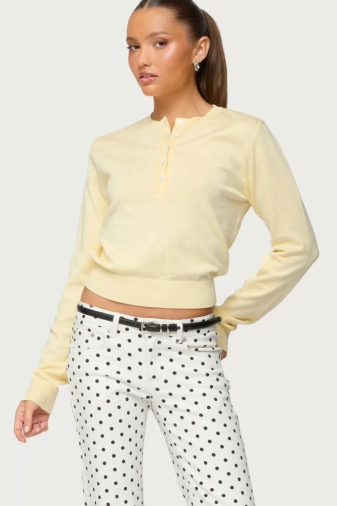 Edikted Edikted Yolana Henley Light Knit Sweater