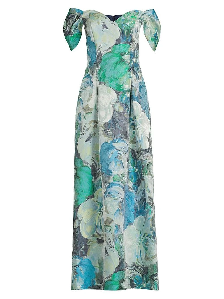 Aidan Mattox Floral Jacquard Gown 1
