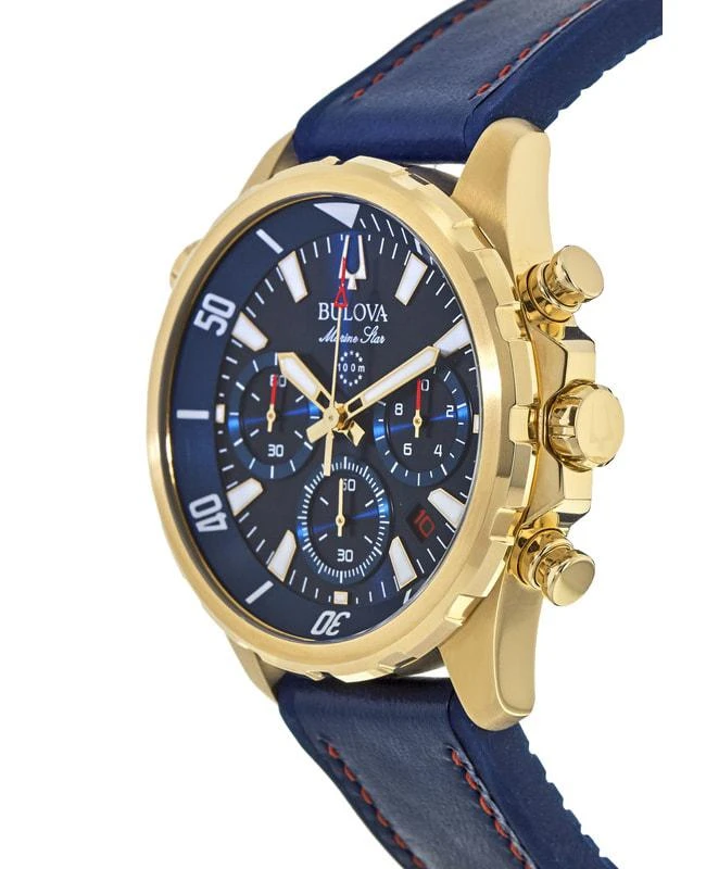 Bulova Bulova Marine Star Blue Chronograph Gold Tone Men's Watch 97B168 3