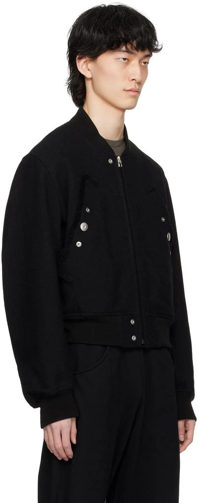 Omar Afridi Black Press-Stud Bomber Jacket 2