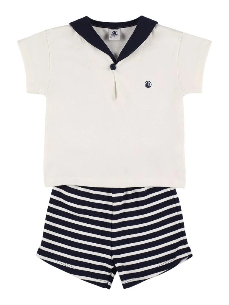 PETIT BATEAU Sailor Cotton Jersey Top & Shorts 1