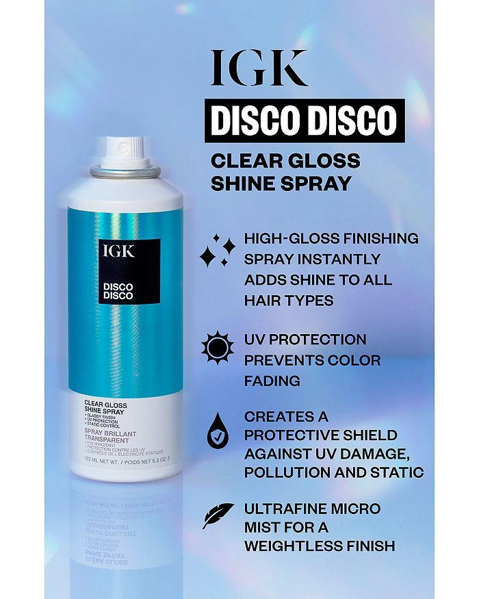 IGK Hair Disco Disco Clear Gloss Shine Spray 5.3 oz. 2