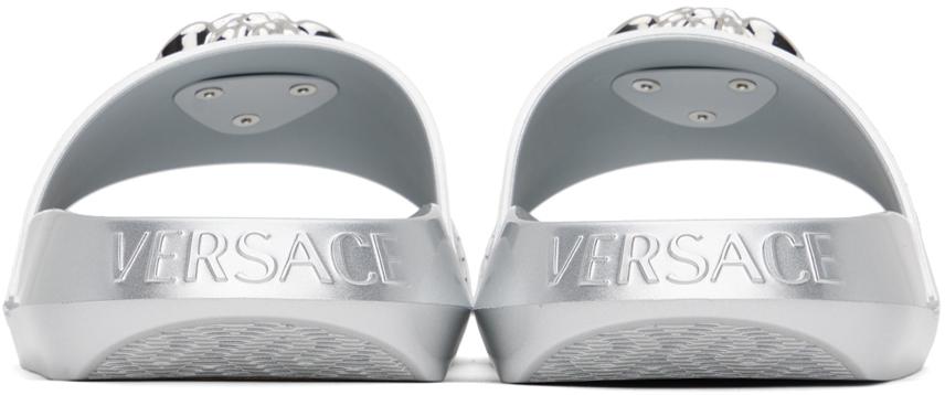Versace Silver Palazzo Slides