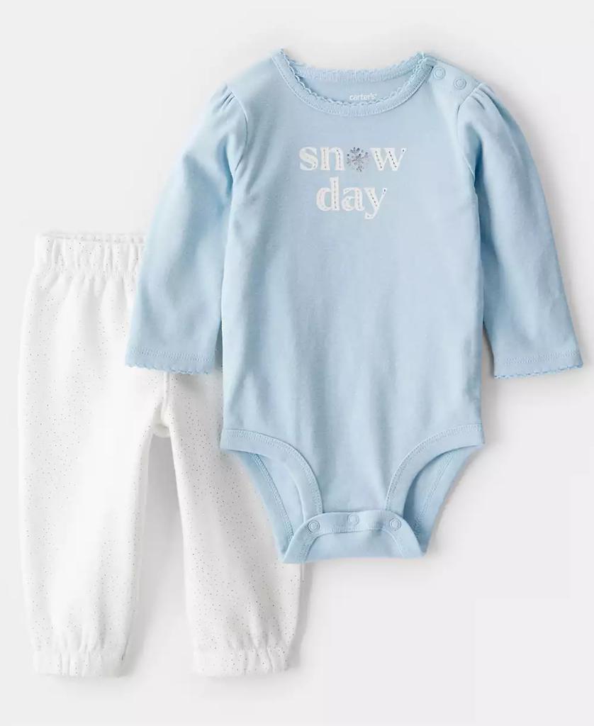 Carter's Baby Girls 2-Piece Day Dream Snow Day Long-Sleeve Bodysuit and Pants Set