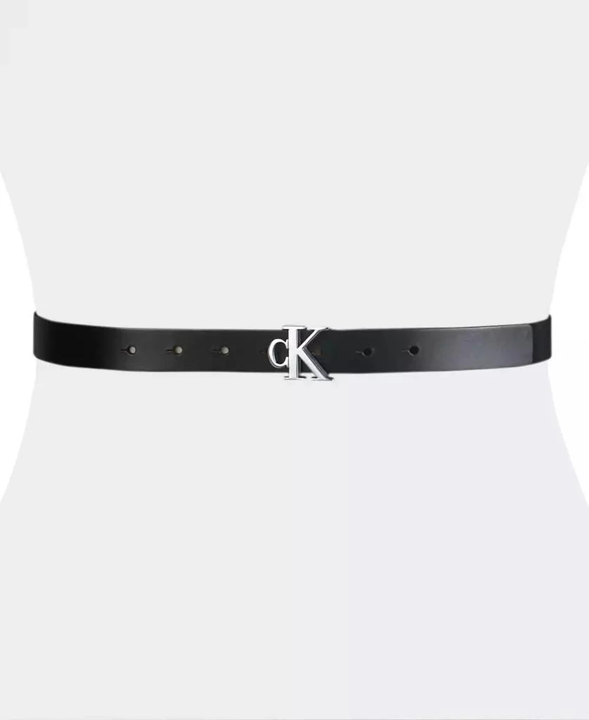 Calvin Klein Women's CK Monogram Buckle Skinny Belt 5