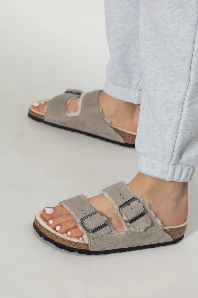 Birkenstock ‘Arizona Fur’ suede slides 2