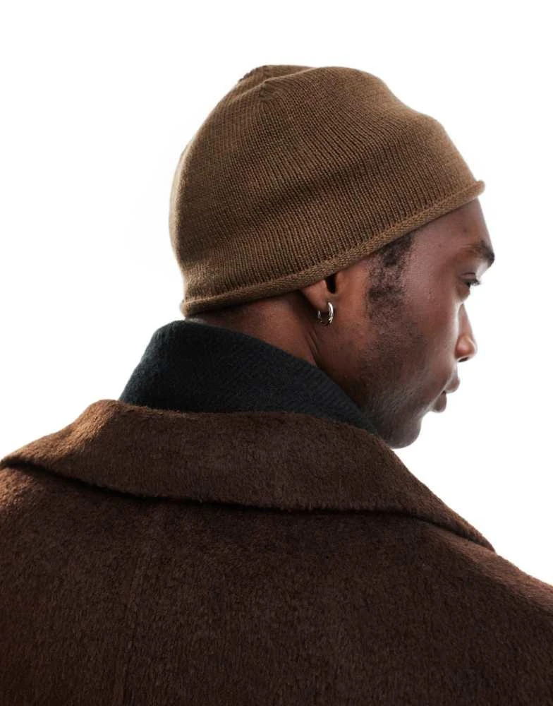 ASOS ASOS DESIGN skull beanie with LA graphic in brown 2