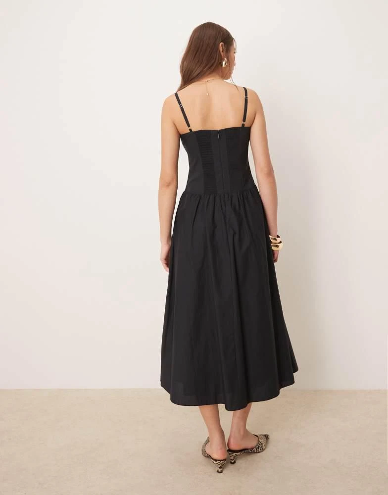 green emerald velvet dress Rania - Asymmetric Draped Midaxi Dress - Black main image 0