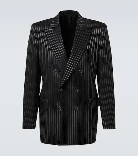 Tom Ford Striped wool and silk lamé blazer 1