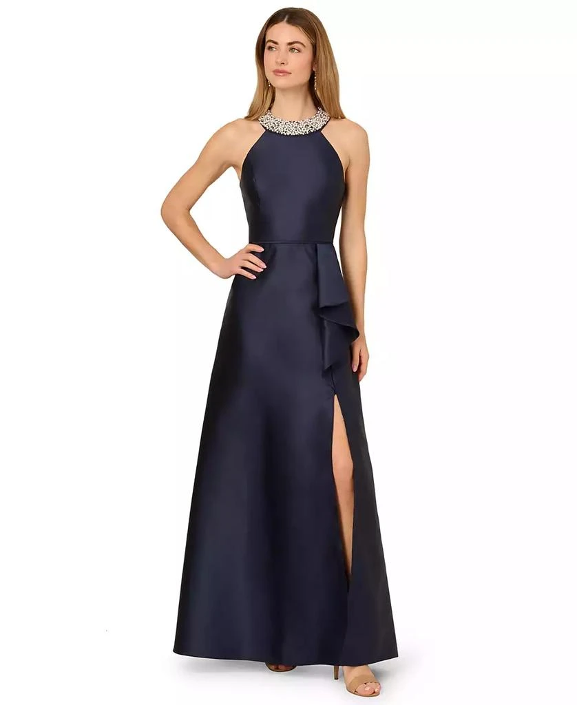 Papell Sales Macys Adrianna Papell Bridesmaid Dresses Shop Women's  Embellished Halter Ball Gown On Sale At BeyondStyle
