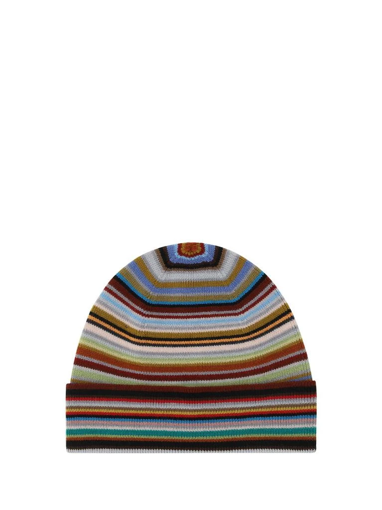 Paul Smith Paul Smith Striped Intarsia-Knitted Beanie 1