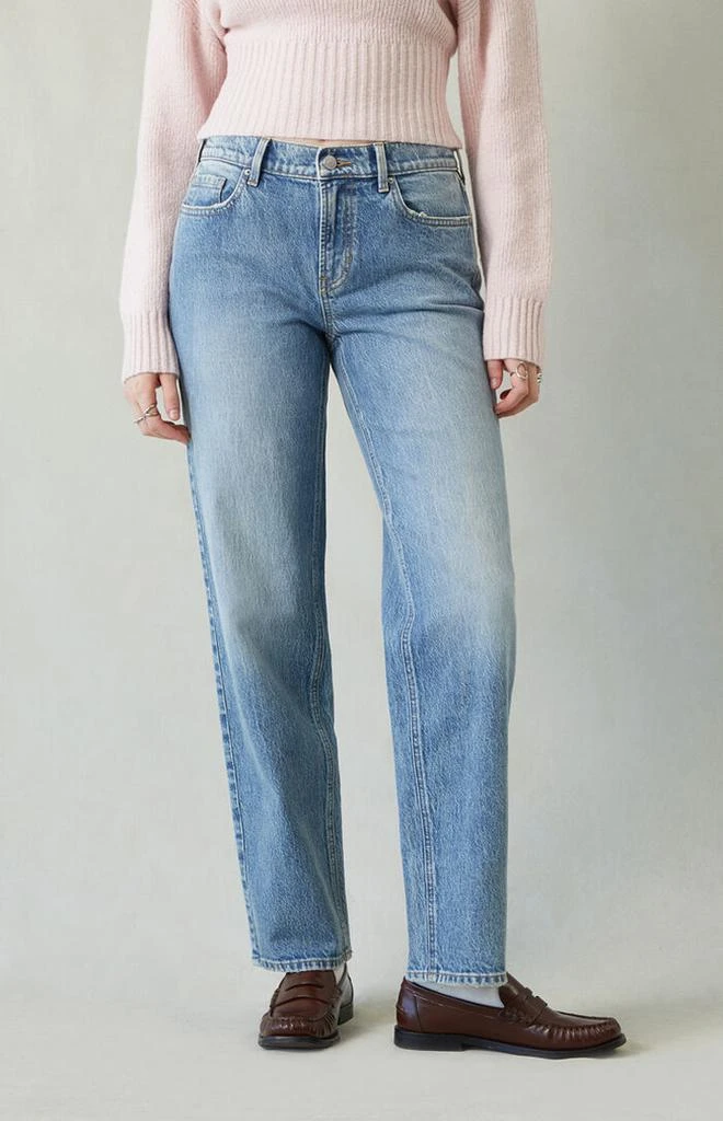 PacSun Jordyn Low Rise Straight Leg Jeans Stretch Medium Indigo 2