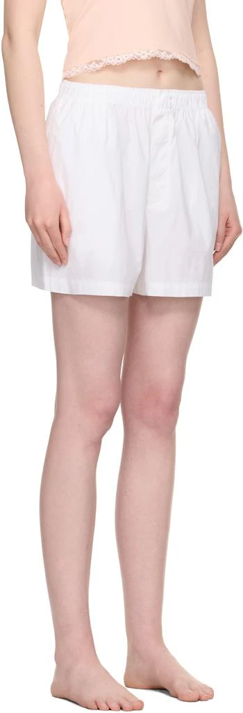 SKIMS White Cotton Poplin Boxer Pyjama Shorts 2