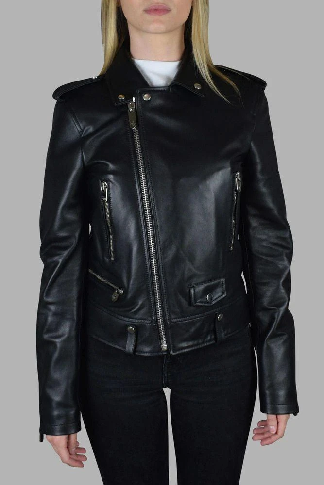 Philipp Plein Asymmetrical Black Leather Perfecto Jacket 4