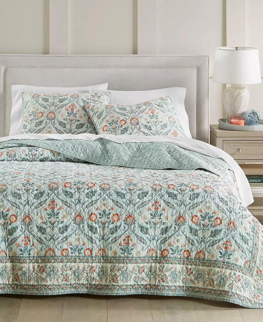 Charter Club CLOSEOUT! Jacobean Border Cotton Quilt, King, Exclusively at Macy’s 1
