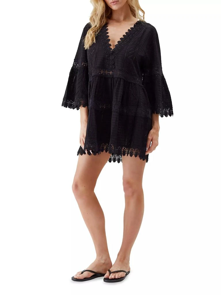MELISSA ODABASH Victoria Broderie Anglaise Tiered Minidress 2
