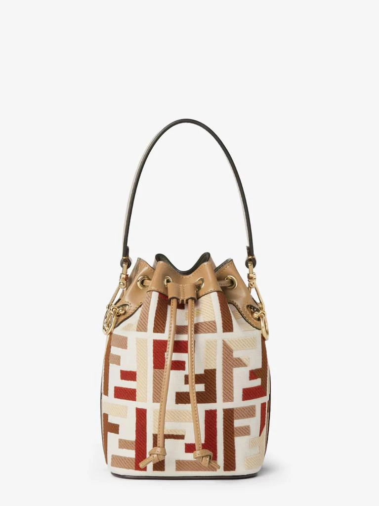 Fendi Mon Tresor FF jacquard fabric and leather bucket bag 1