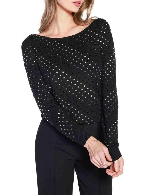 belldini Rhinestone Embellished Long Sleeve Sweater 4