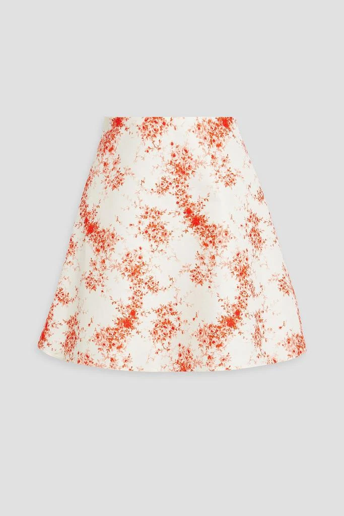 Valentino Floral-print cotton and silk-blend twill mini skirt 1