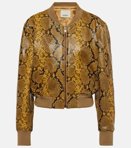 Isabel Marant Cerem snake-effect leather bomber jacket 1