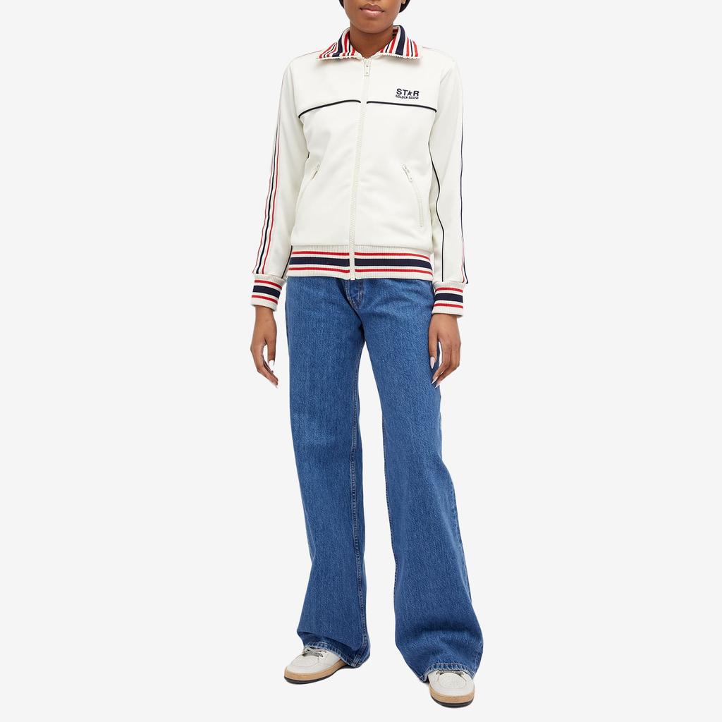 ジャケット GOLDEN GOOSE Woman Jacket White GWP01999P00161120103 Papyrus white Denise Star Collection zipped sweatshirt with